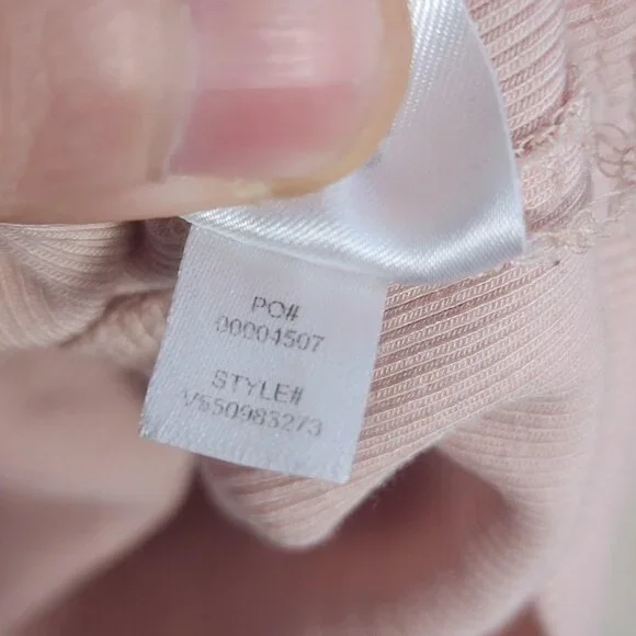 Vince Shirt Womens Medium Pink Ribbed Mock Neck Quarter Zip Long Sleeve Modal - Picture 8 of 11